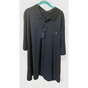 Polo Ralph Lauren✨ 4x Big & Tall Cotton Shirt Collar Dark Grey/Navy 4XLT NWT